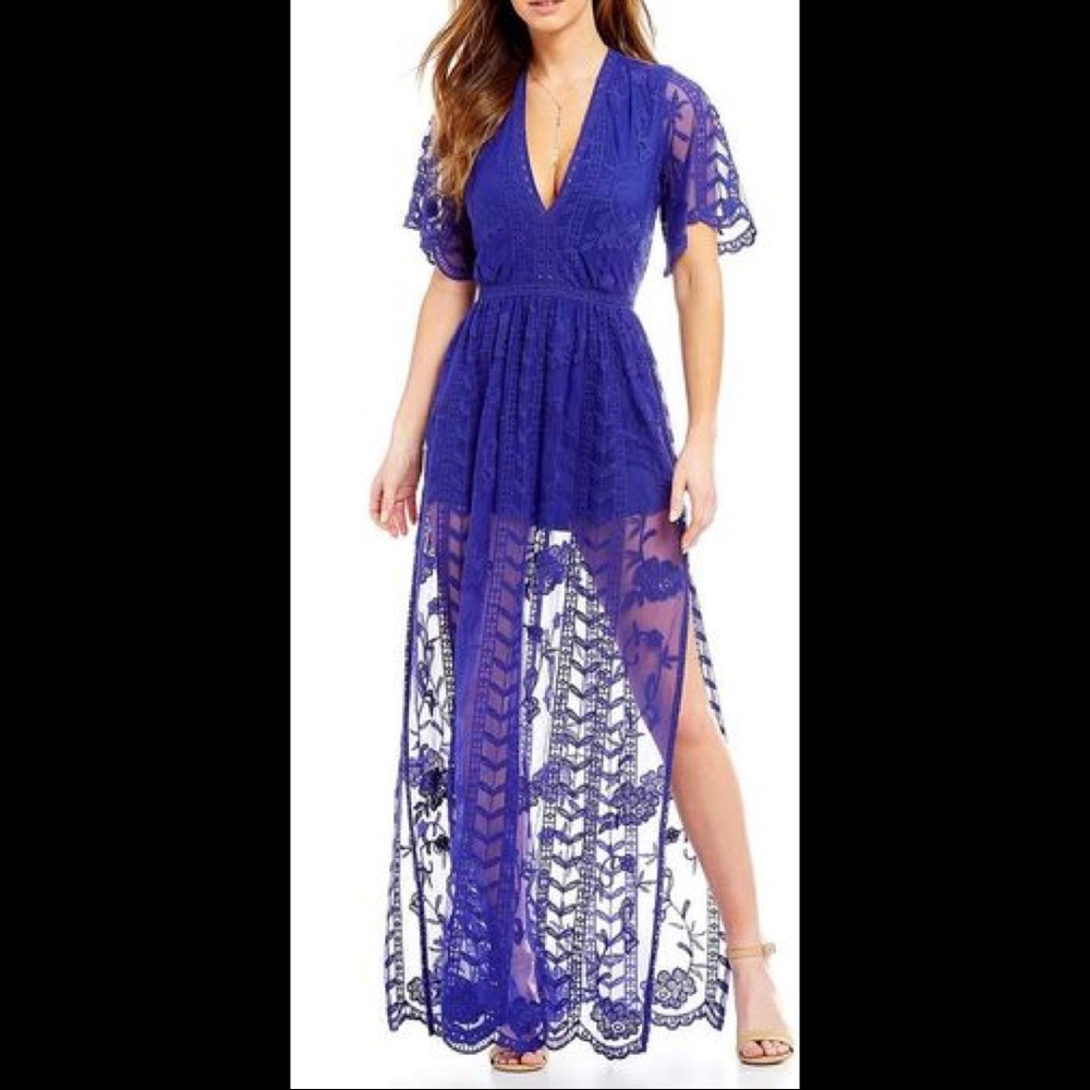 GB Gianni Bini cobalt blue maxi dress